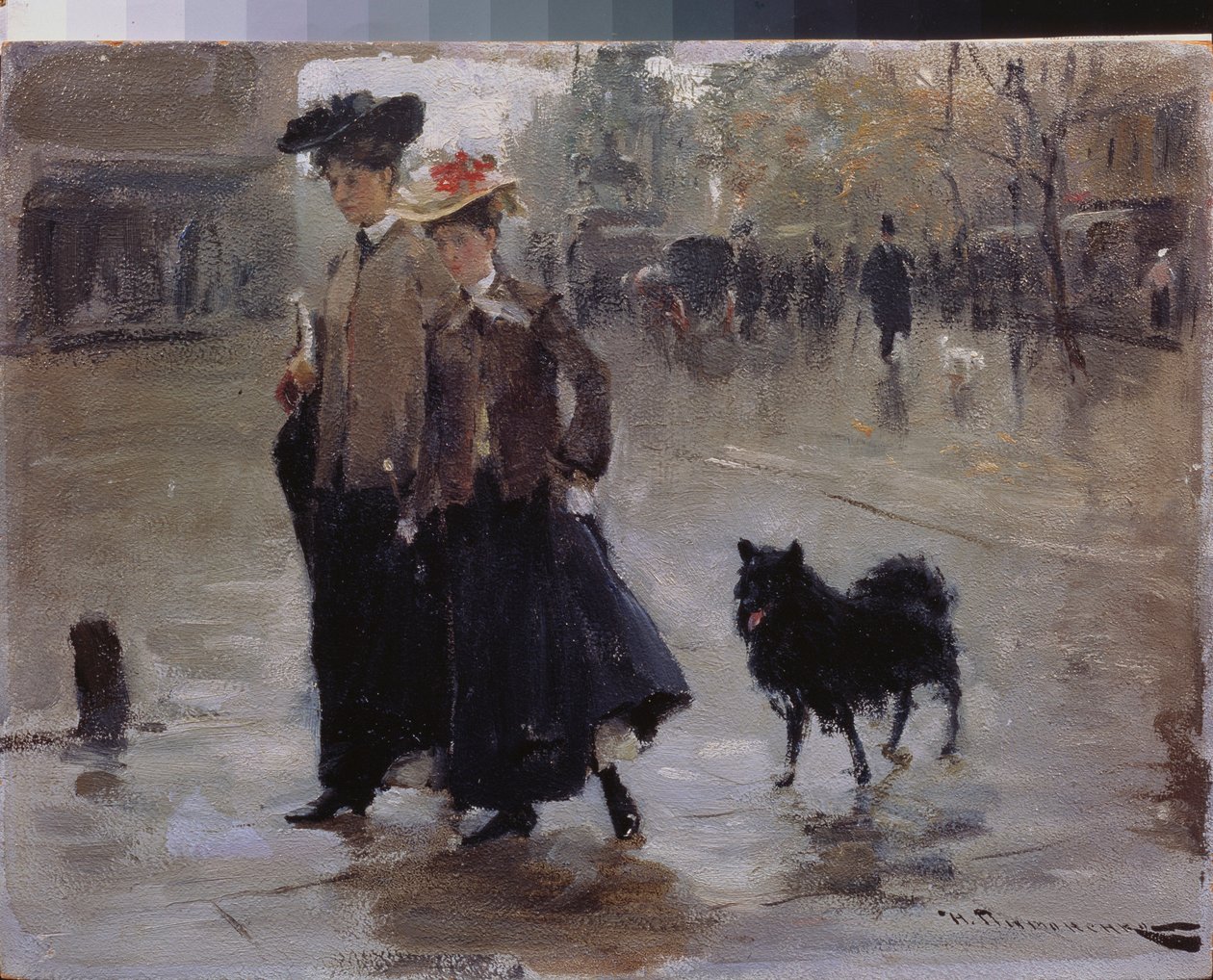 Une promenade (A Stroll) - Peinture de Nikolai Kornilovich Pimonenko (1862-1912), huile sur toile de Nikolai Pimonenko
