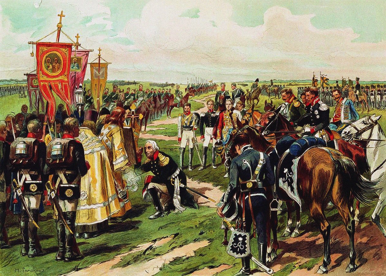 Marschall Mikhail Kutuzov antes da Batalha de Borodino, 1912 de Nikolai Semyonovich Samokish