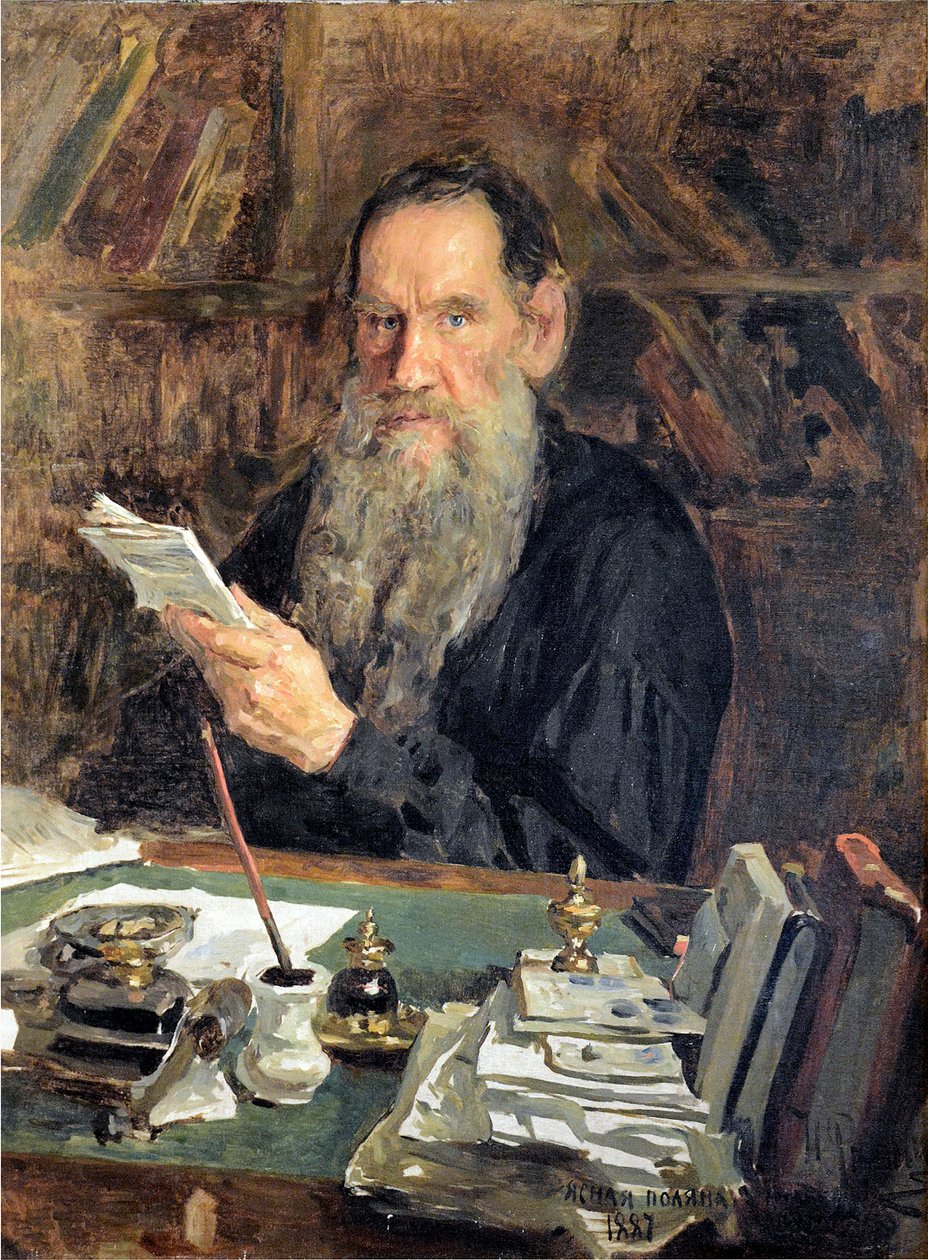 Retrato do autor Conde Lev Nikolayevich Tolstoy (1828-1910) par Orlow, Nikolai Vasilievich (1863-1924). Óleo sobre tela, tamanho : 104x84 de Nikolai Vasilievich Orlow