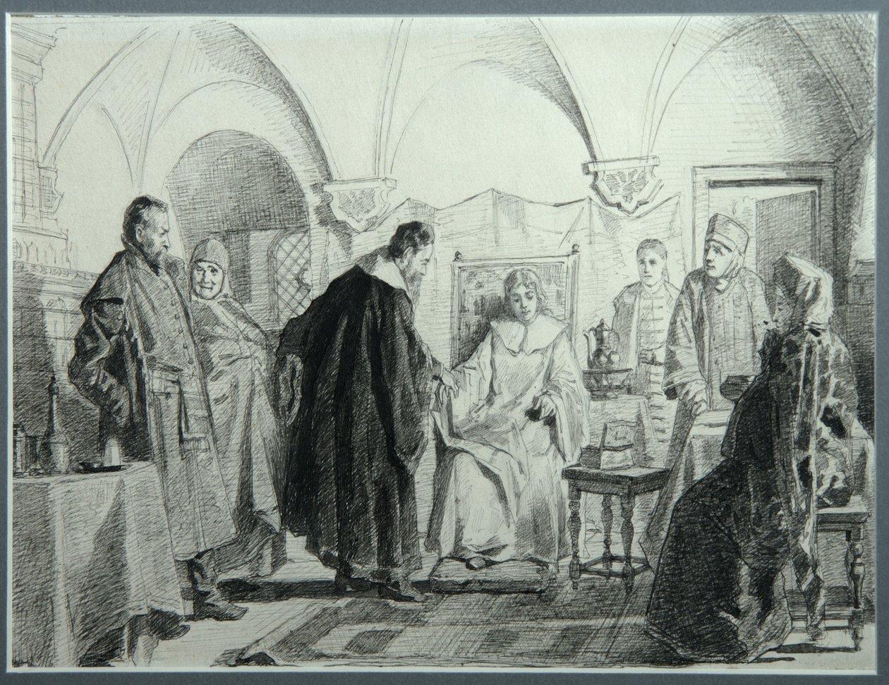 Maria Ivanovna Khlopova, a noiva do czar Mikhail Fyodorovich, 1884 de Nikolai Vasilyevich Nevrev