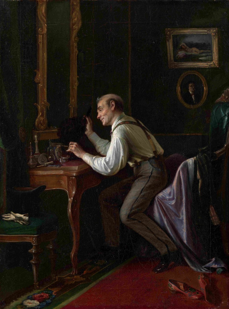 Na penteadeira, 1872 de Nikolai Yakovlevich Gribkov