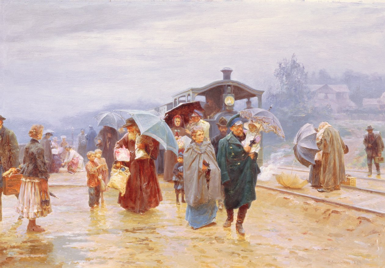 O trem chegou, 1894 de Nikolaj Alekseevich Kasatkin