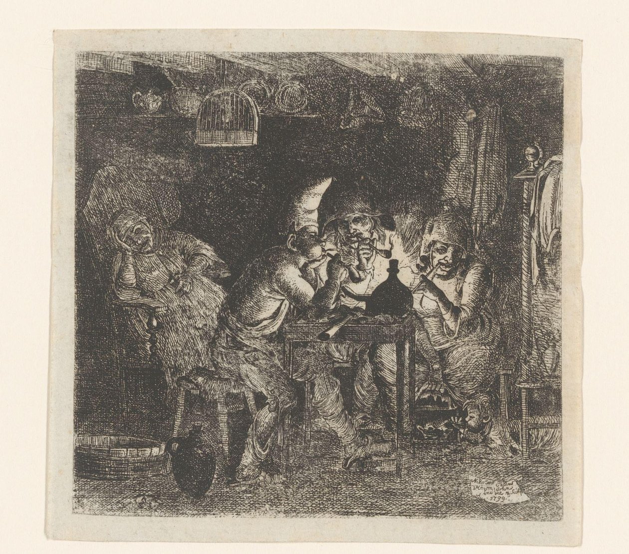 Fumantes ao redor da mesa de Nikolaj Hermannsz Peters