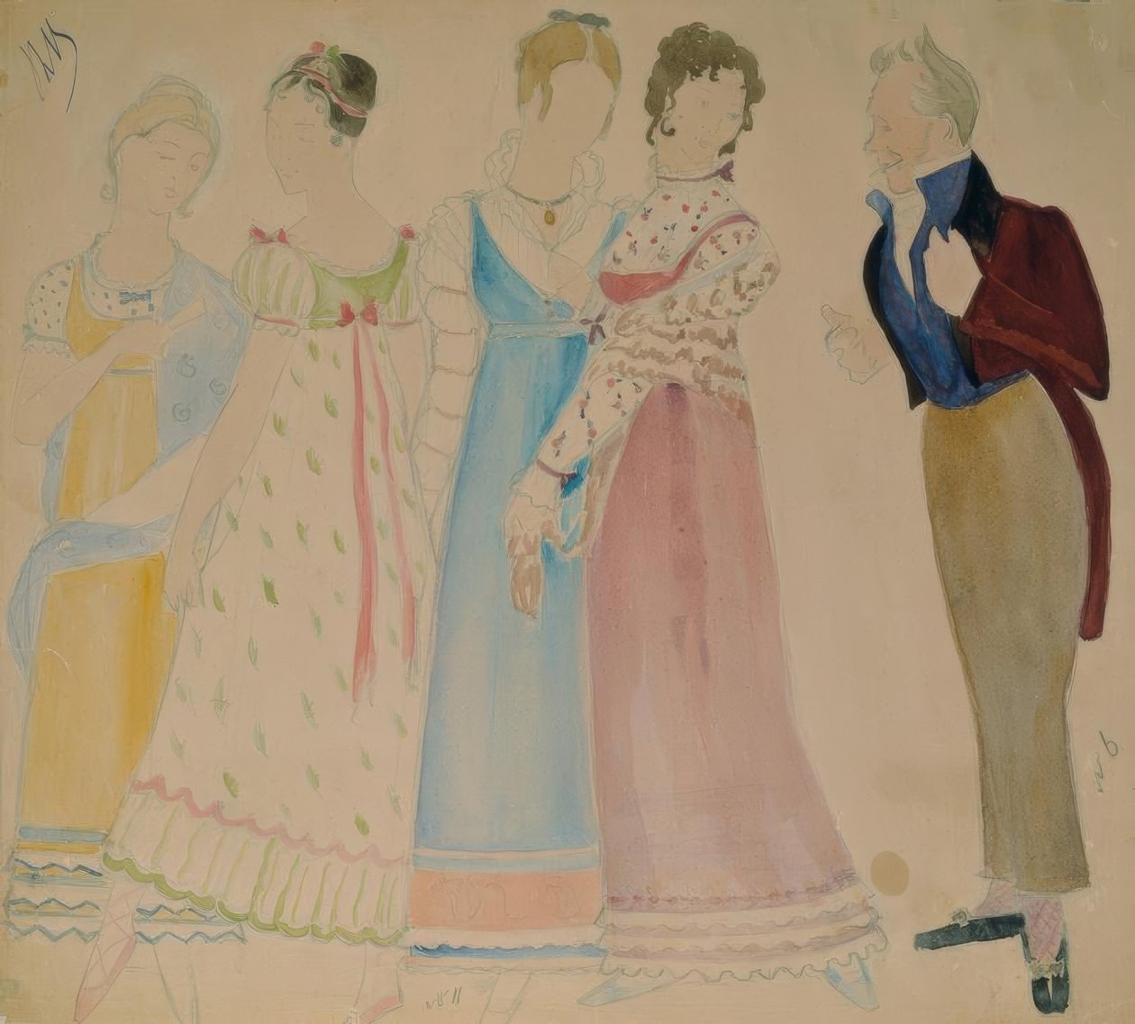 Desenhos de trajes de Nikolaj Pawlowitsch Uljanow