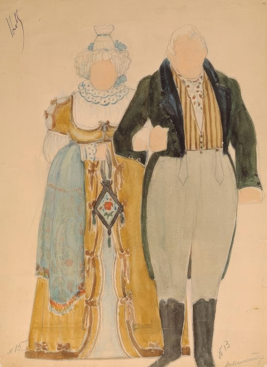 Desenhos de trajes de Nikolaj Pawlowitsch Uljanow