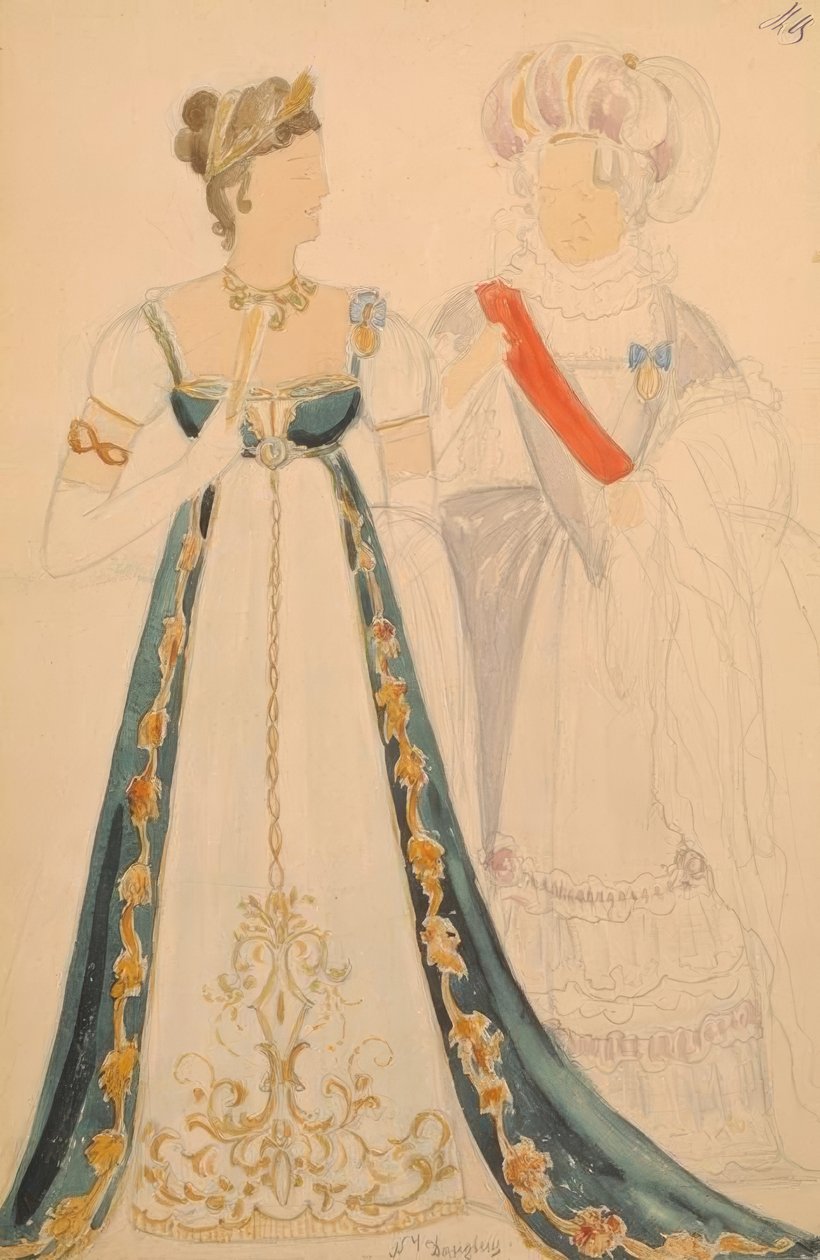 Desenhos de trajes de Nikolaj Pawlowitsch Uljanow
