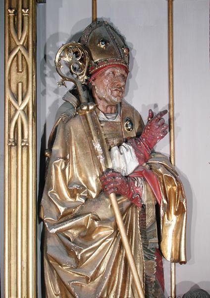 Santo Agostinho, do Retábulo de Isenheim, c.1490 (madeira dourada) de Nikolaus Hagenauer