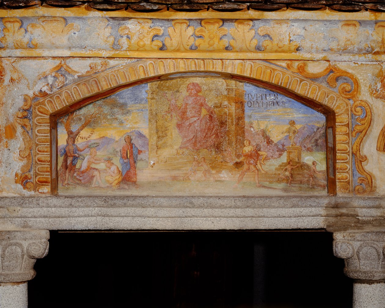 A, estátua, de, zeus, em, olympia, de, &39;The, poço, de, a, maravilhas, de, the, World&39;, (&39;Pozzo, delle, Meraviglie&39;), 1669-73 de Nikolaus Schiel