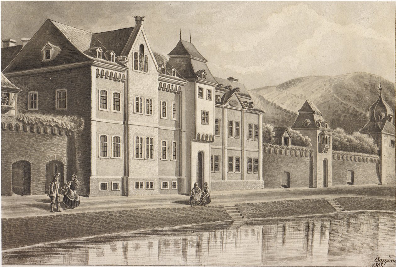 Weisenhaus e Hospital zum Heiligen Geist em Boppard em 1865 de Nikolaus Schlad