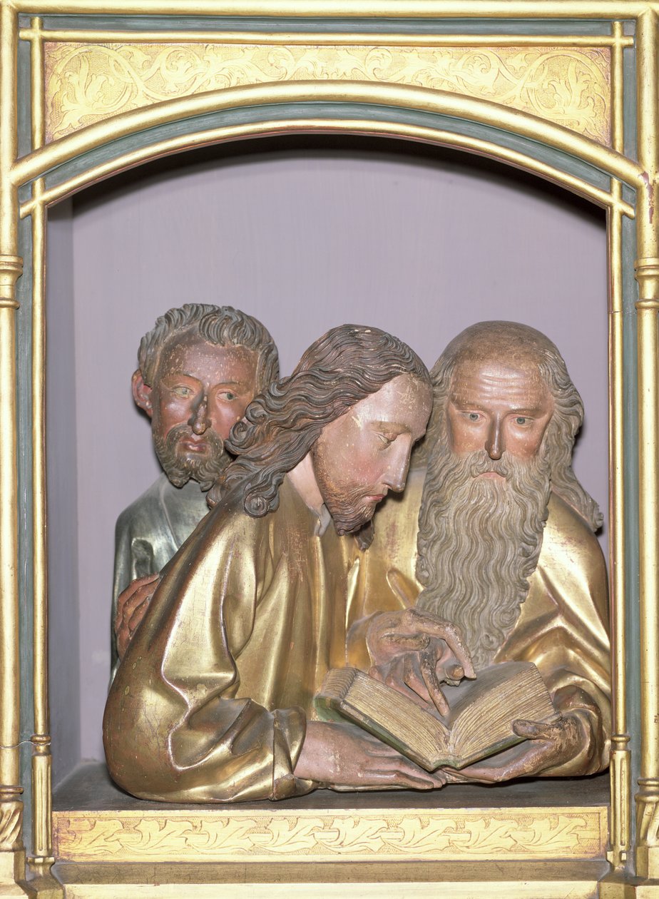 São Tiago Menor, São Filipe e São Barnabé, do Retábulo de Isenheim, c.1490 (madeira pintada) de Nikolaus Hagenauer