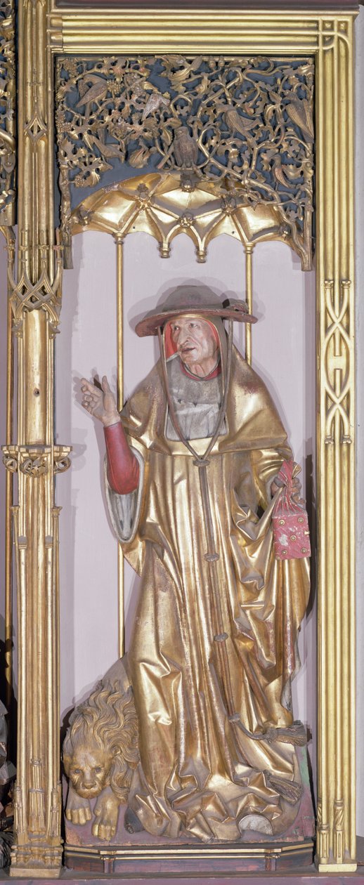 O Retábulo de Isenheim, São Jerônimo, c.1490 (tinta dourada sobre madeira) de Nikolaus Hagenauer