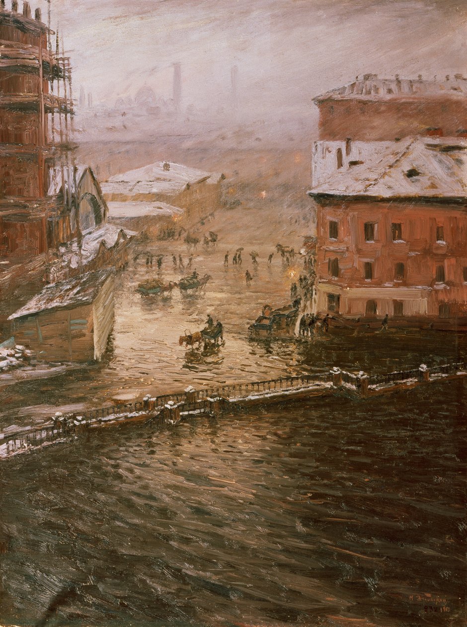 Inundação em São Petersburgo, 1903 de Nikolay Nikanorovich Dubovskoy