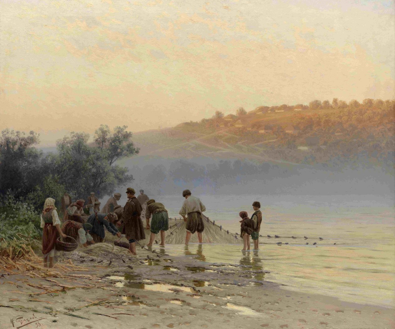 Pescador no Dnepr, 1898 de Nikolay Alexandrovich Sergeyev