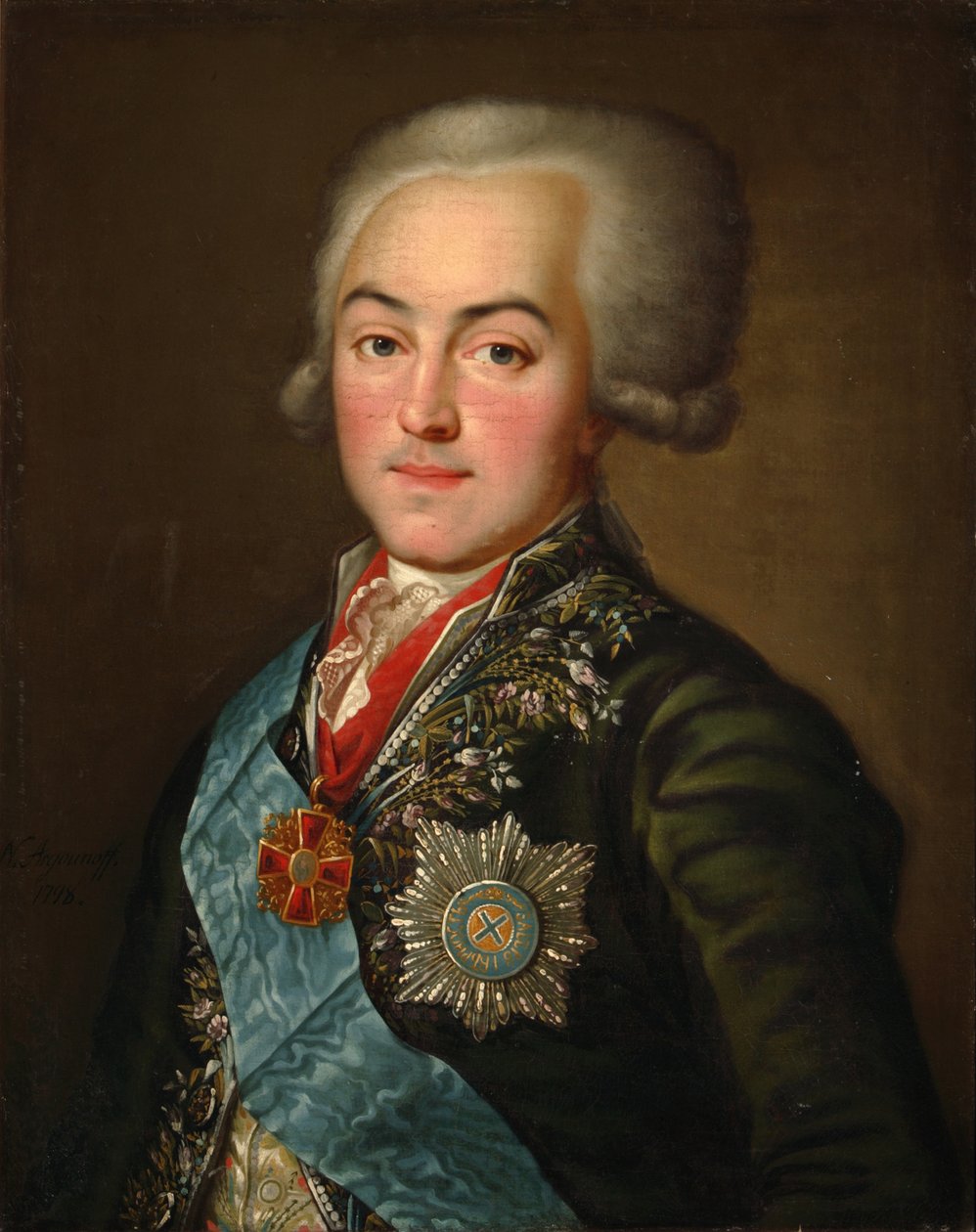Retrato do Conde Nikolai Petrovich Sheremetev 1751-1809, 1798 de Nikolay Ivanovich Argunov