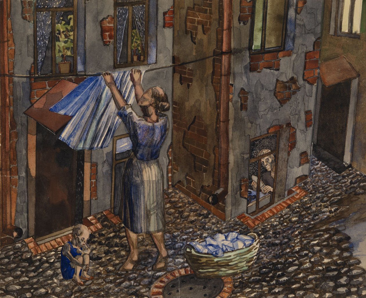 Antigo pátio, 1930 de Nikolay Ivanovich Evgrafov