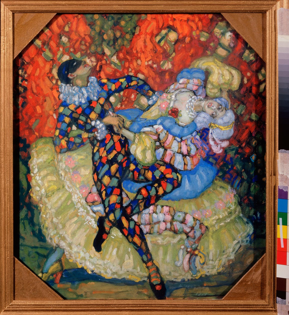 Arlequinade (Harlequinade) - Obra de Nikolai Nikolayevich Chernov Krauze (Chernov-Krauze) (1875-1941), têmpera sobre papelão de Nikolay Nikolayevich Chernov Krauze