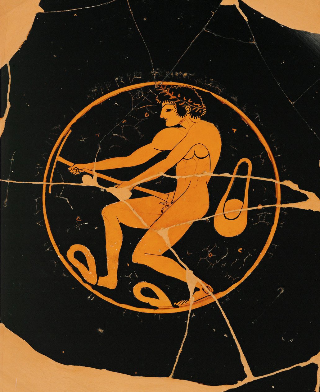 Atleta com pau e fisga ... de Nikosthenes