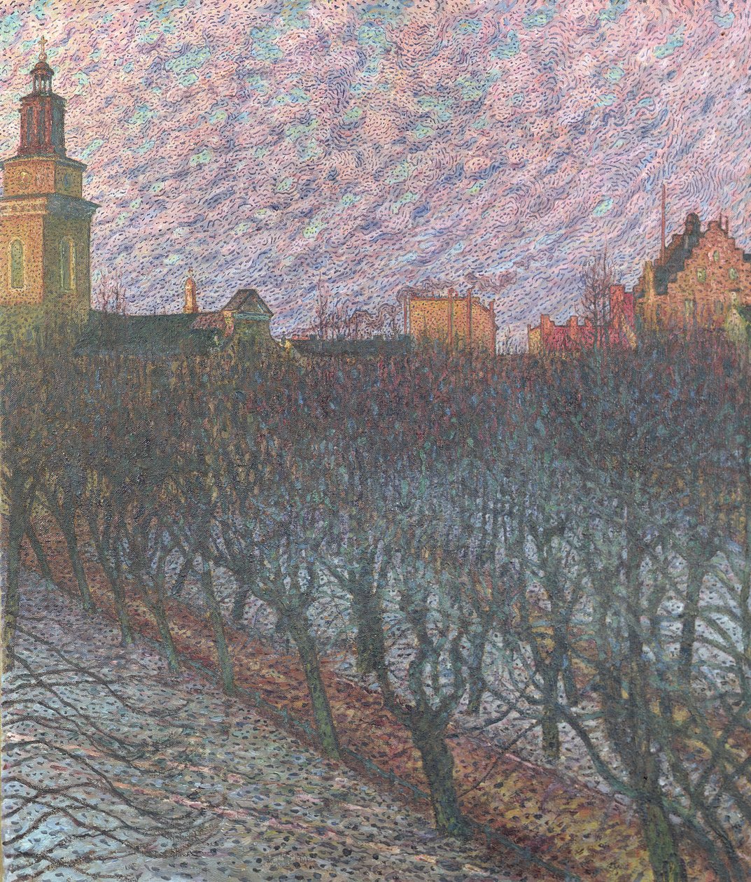 Sol da tarde sobre a Igreja Maria Magdalena Estocolmo, 1902 de Nils Kreuger