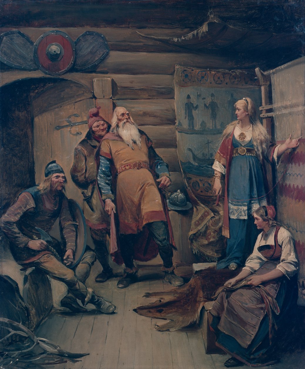Mensageiro de propostas de Harald Hårfagre para Gyda de Nils Bergslien