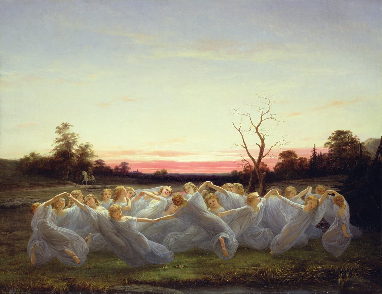 Fadas do Prado, 1850 óleo sobre tela de Nils Blommer