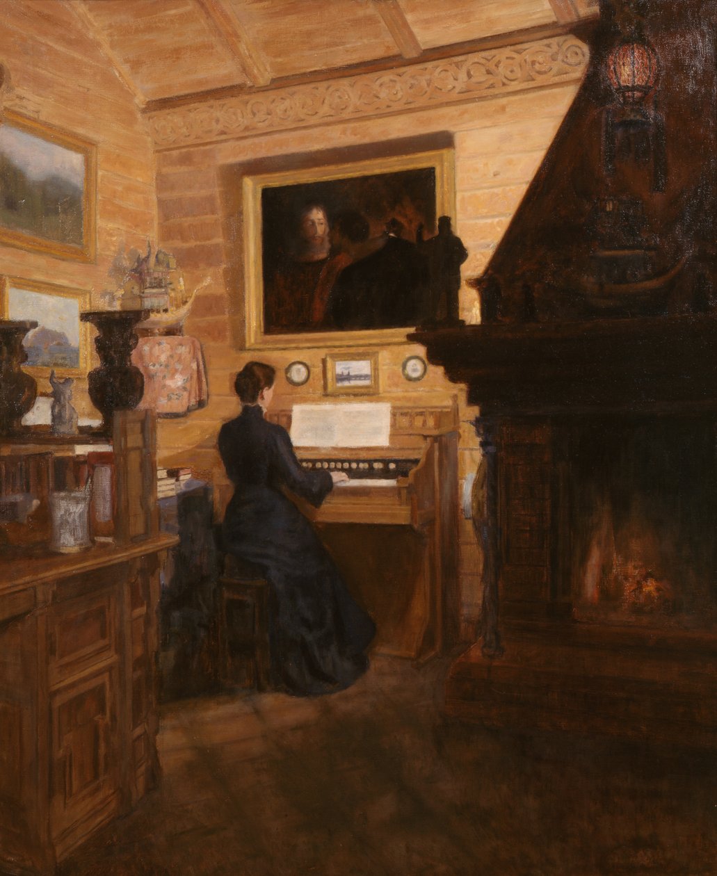 Mulher pelo cembalo de Nils Dahl Alstrup