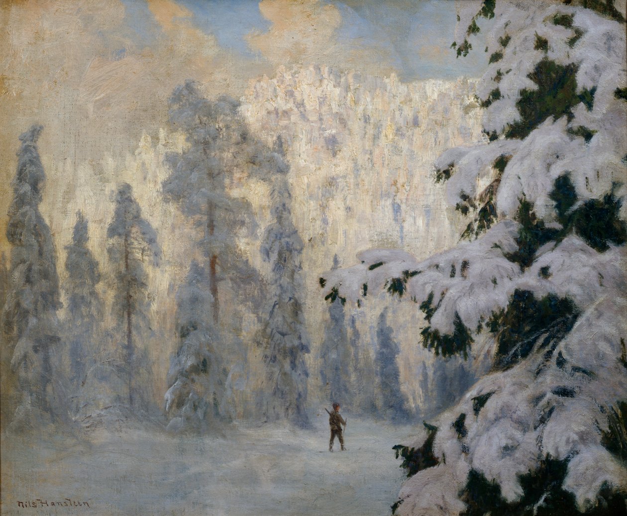 Hunter Ski (óleo sobre tela) de Nils Hansteen