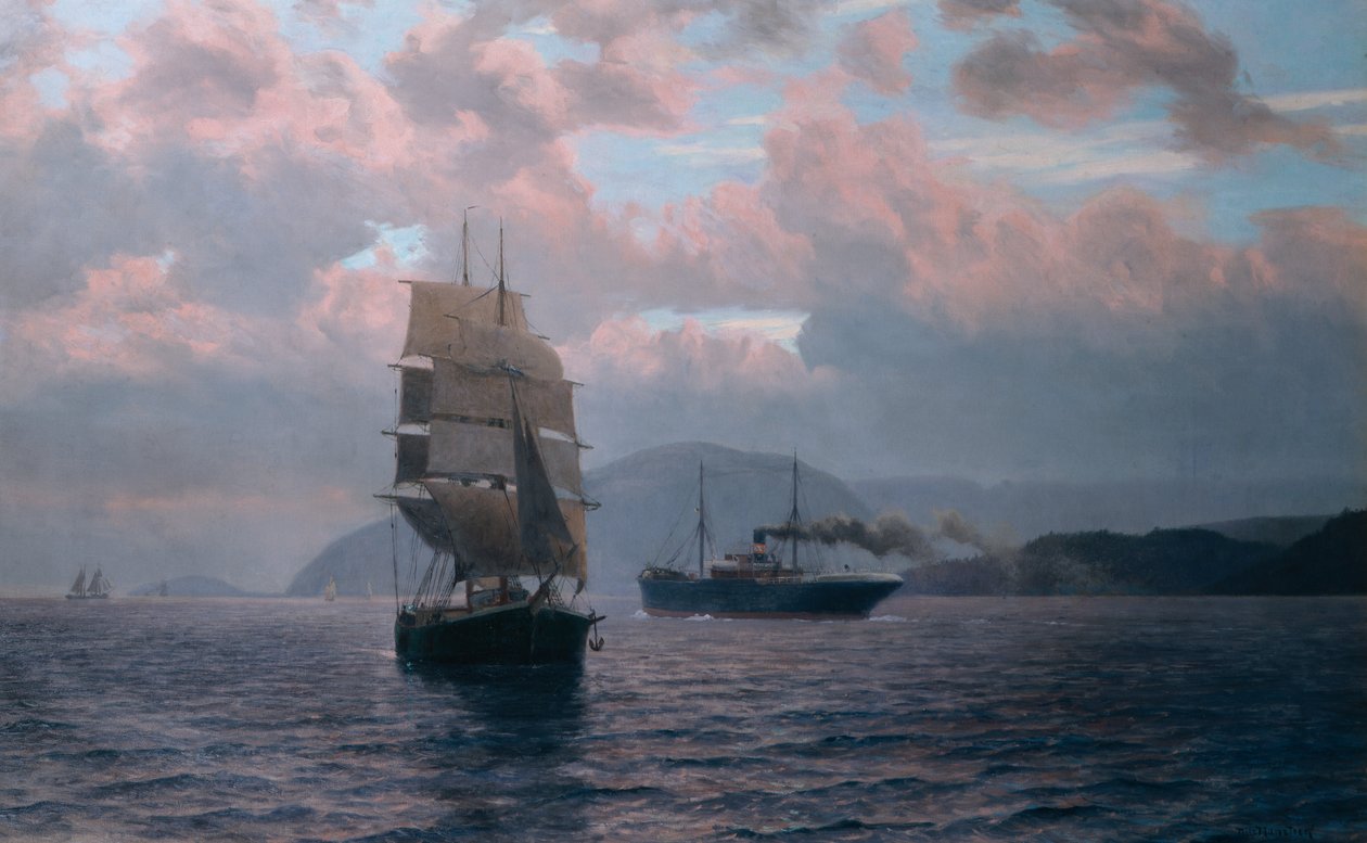 Reunião na enseada Drøbak de Nils Hansteen
