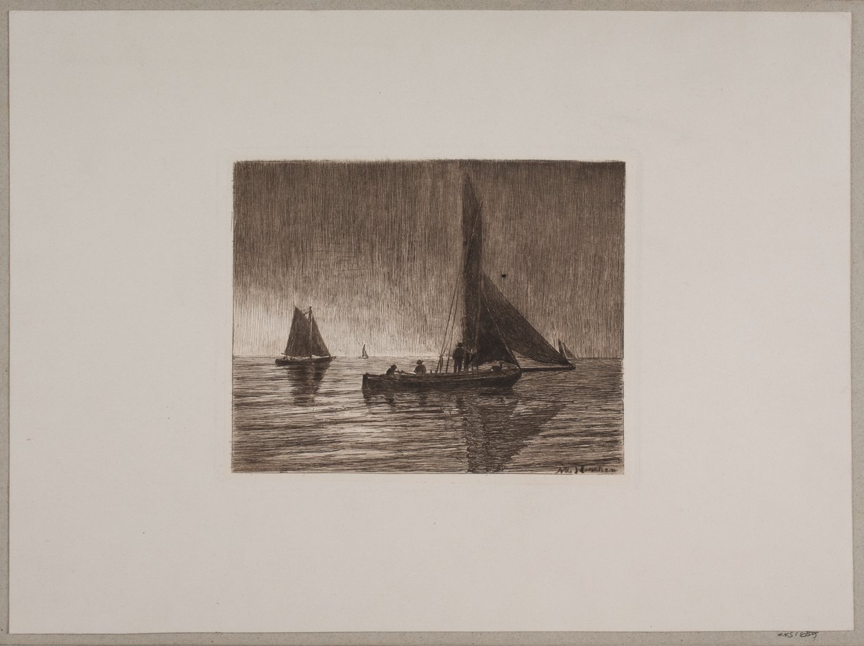 Tempo chuvoso no mar de Nils Severin Lynge Hansteen
