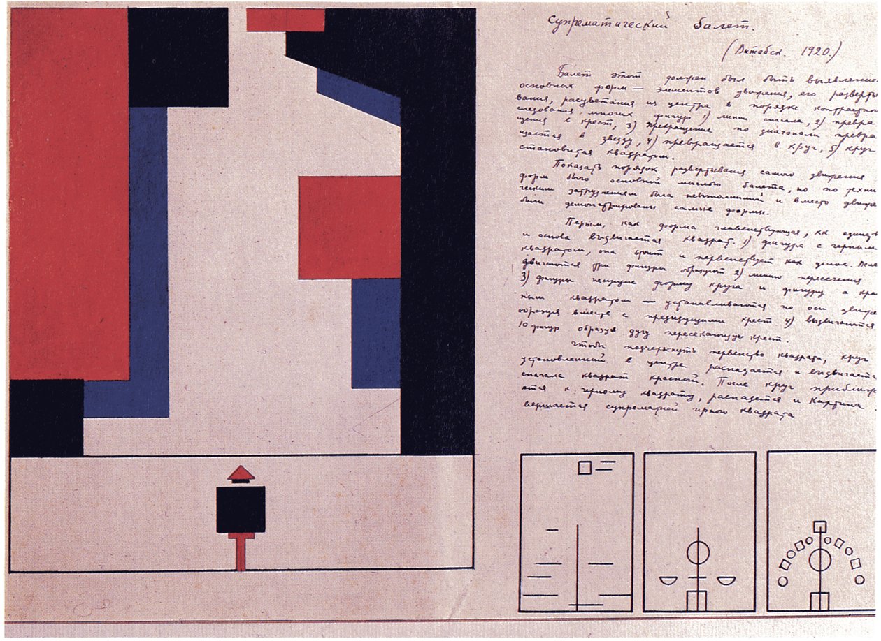 Design de balé suprematista, 1920 de Nina Iosifovna Kogan