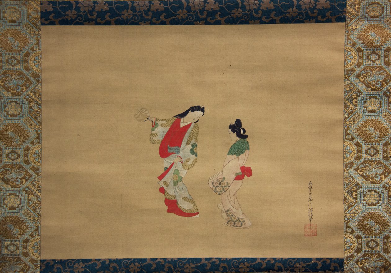 Mulher e assistente, século XVIII. de Nishikawa Sukenobu