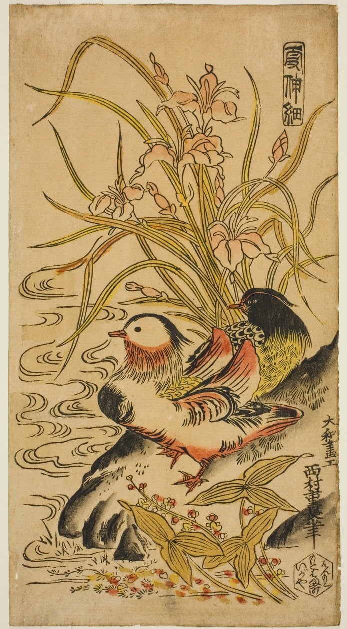 Patos Mandarin, da série "Kashinsai" de Nishimura Shigenaga