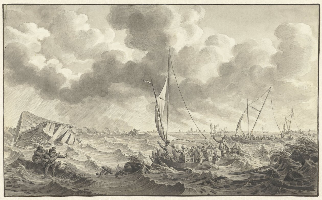 Quebra de dique perto de Kampen, 1775 de Noach van der Meer (II)