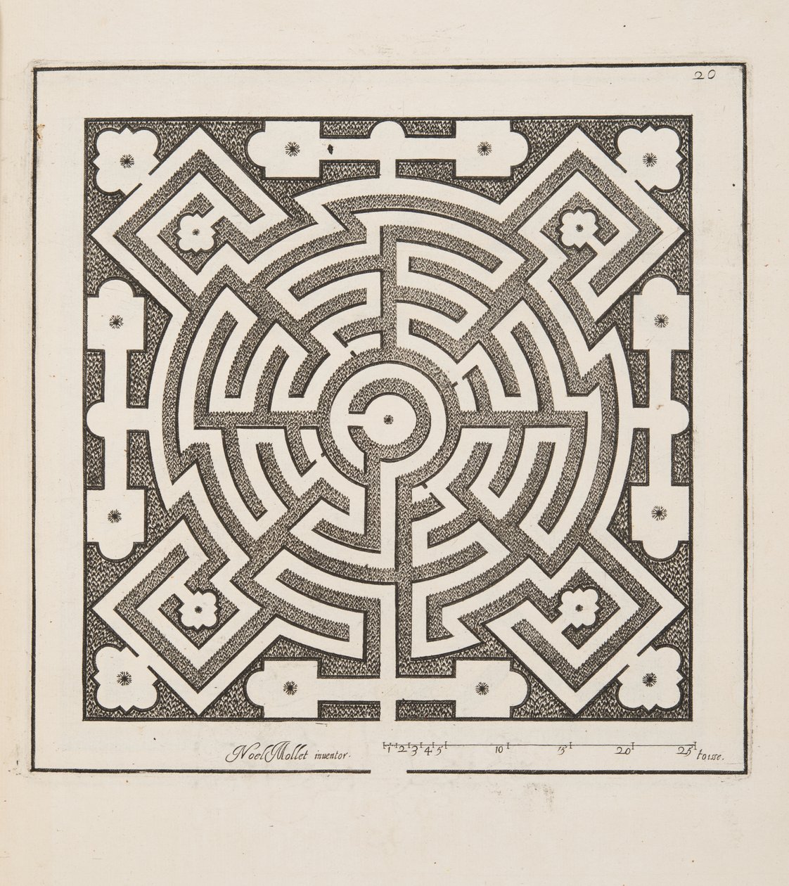 Projeto para Parterre, de Teatro de Planos e Jardinagem, pub.1652 de Noel Mollet