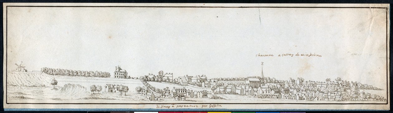 Charonne, c.1677 (caneta e tinta com lavagem em papel) de Noel Gasselin