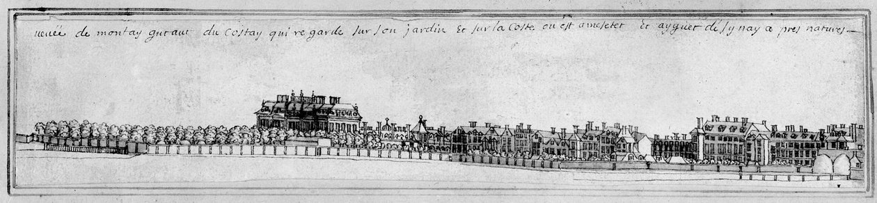 Casa Montagu, c.1700 (caneta e tinta) de Noel Gasselin