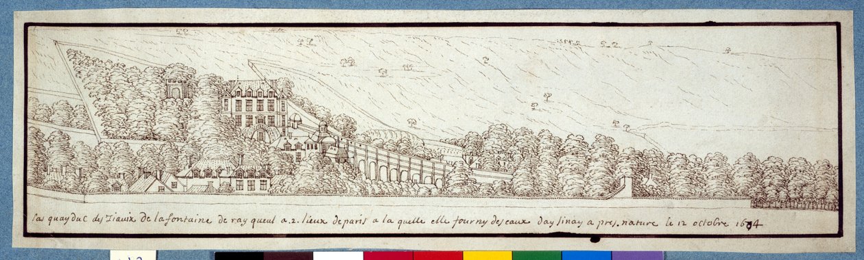 O aqueduto no Arcueil (caneta e tinta sobre papel) de Noel Gasselin