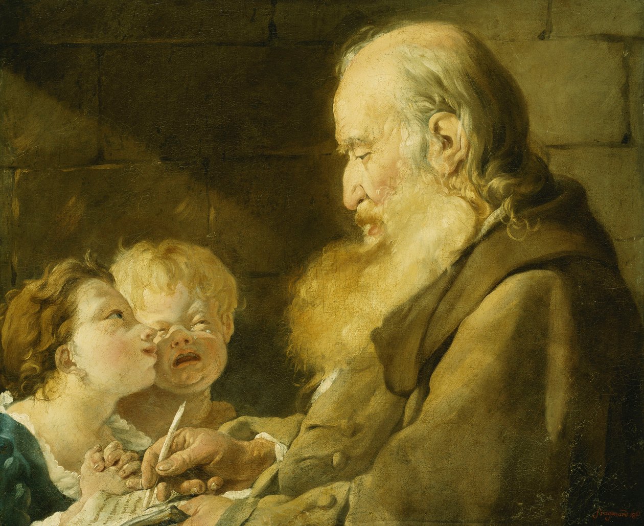 Um professor com seus alunos, 1801 de Noel Halle