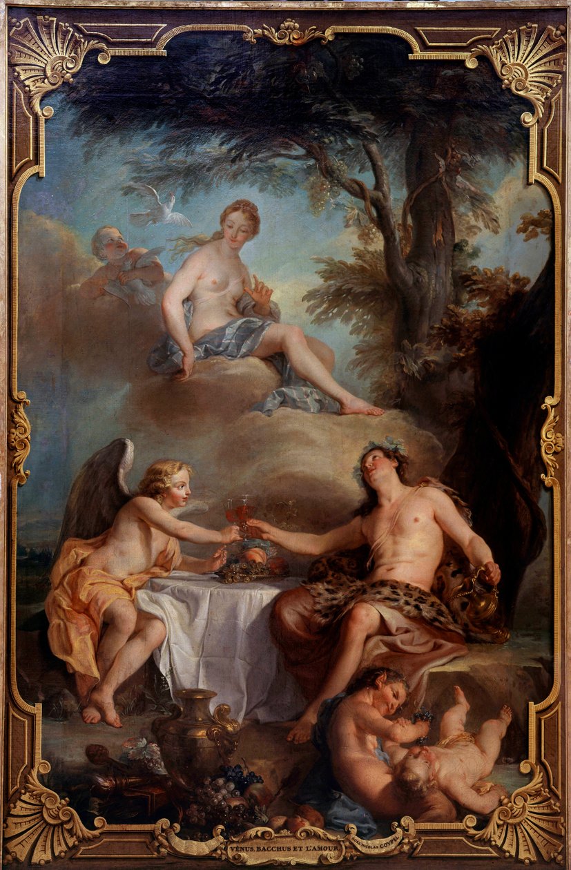 Vénus, Baco e Amor. Pintura de Nicolas Coypel (1690-1734) de Noel Nicholas Coypel