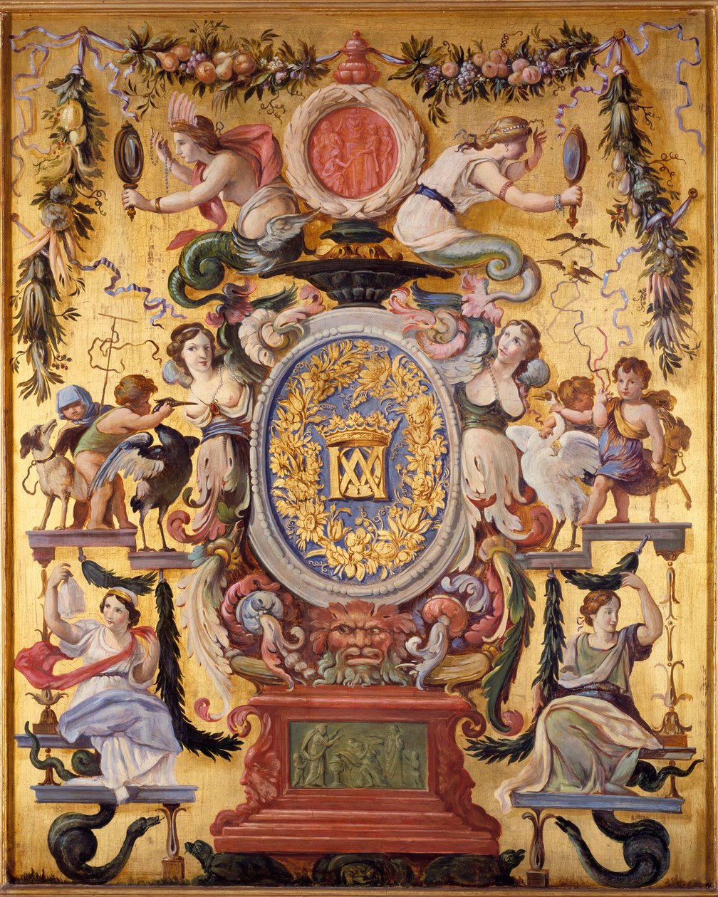 Painel decorativo do gabinete da meilleraye marechale no Pavillon de l