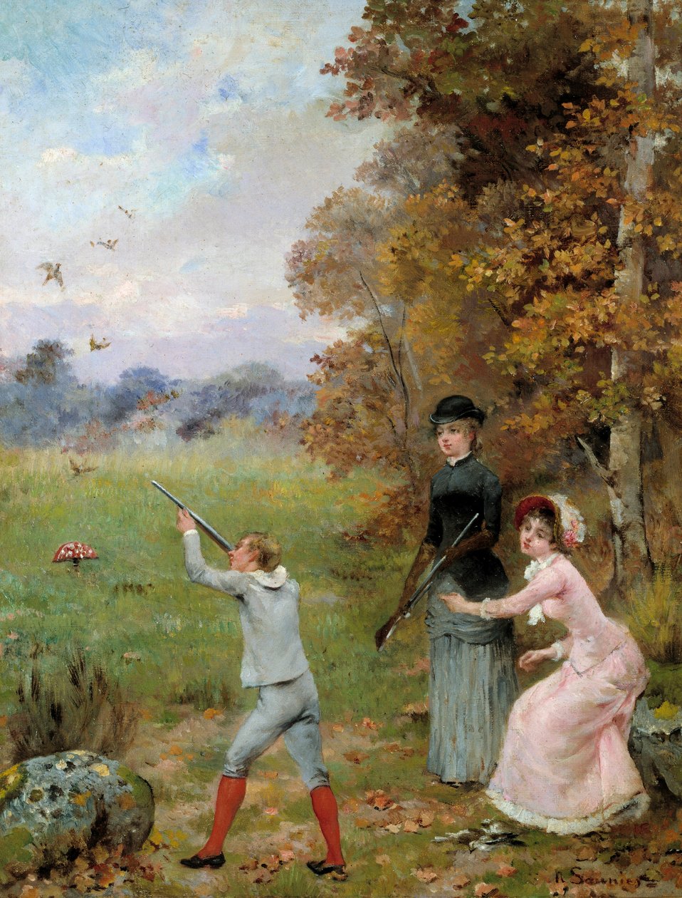 O Pequeno Caçador Pintura de Noel Saunier (1847-1890) Século XIX Coleção Particular de Noel Saunier