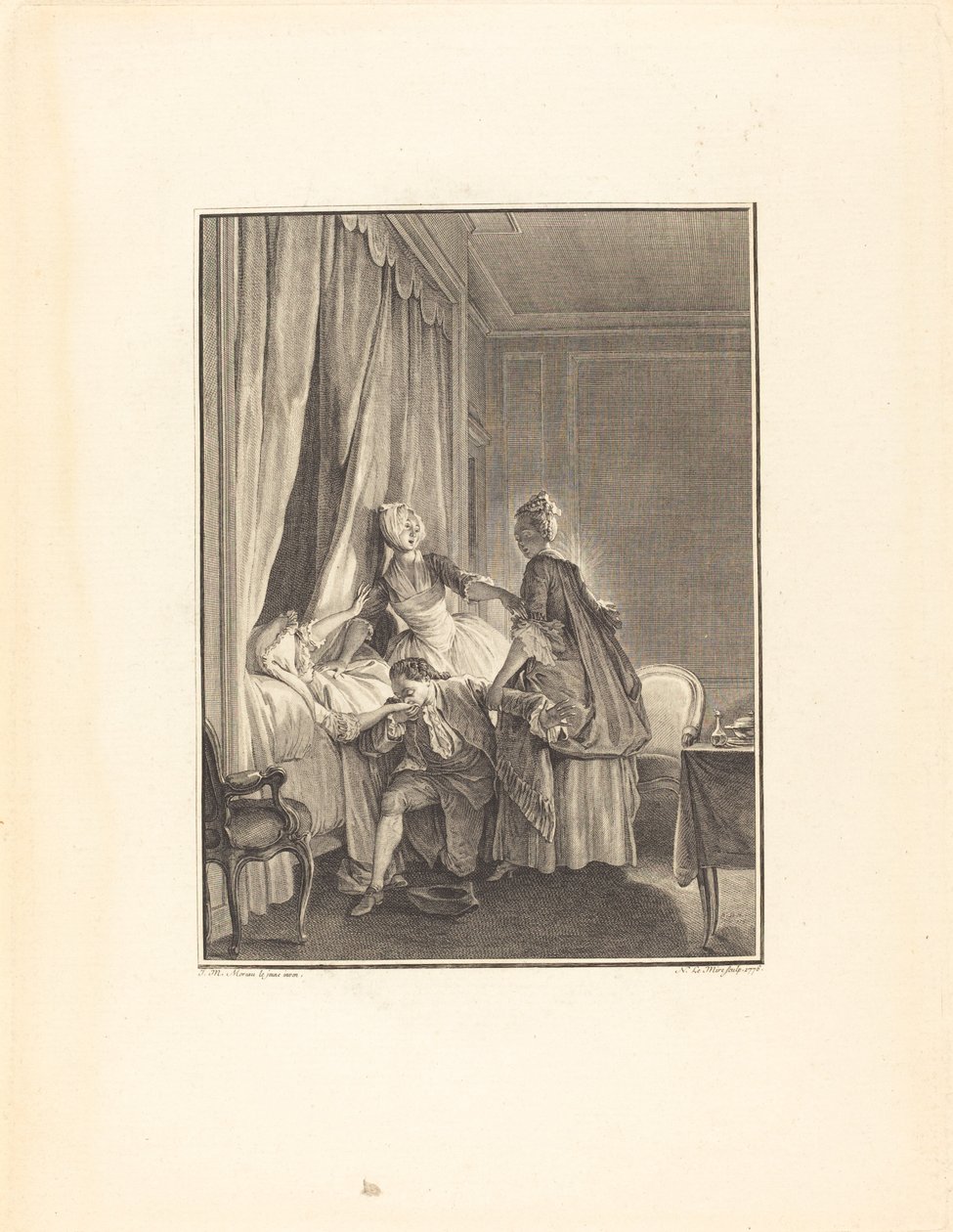 A inoculação do amor de Noël Le Mire after Jean Michel Moreau