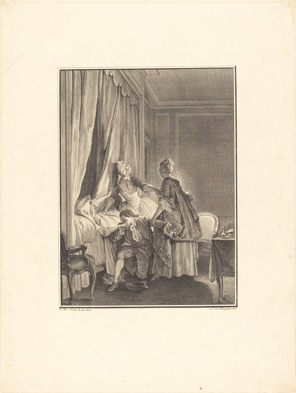 A inoculação do amor de Noël Le Mire after Jean Michel Moreau