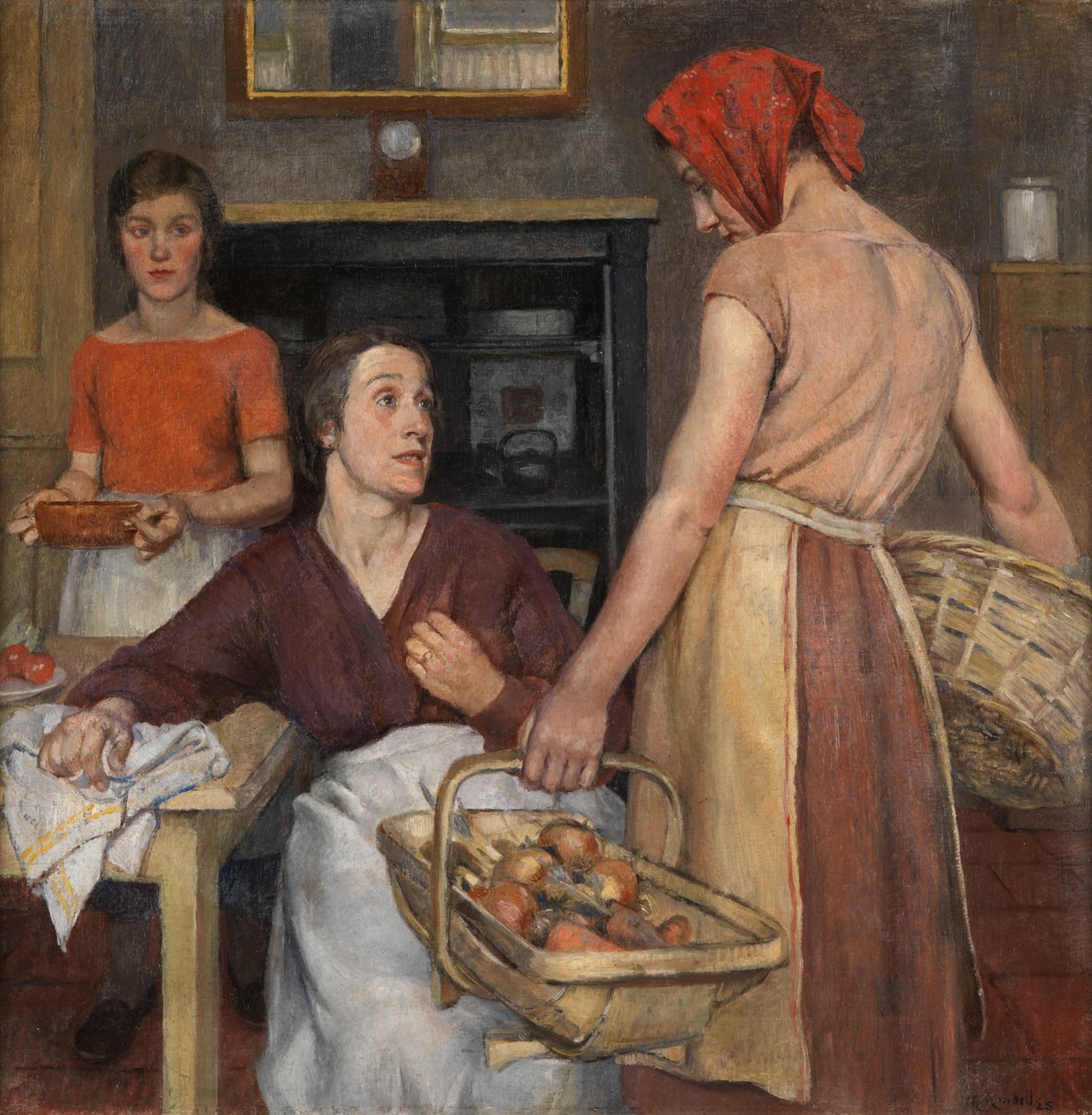 A cozinha (óleo sobre tela) de Nora Lucy Mowbray Cundell