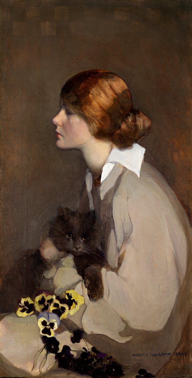Golden Eyes (óleo sobre tela) de Norah Neilsen Gray
