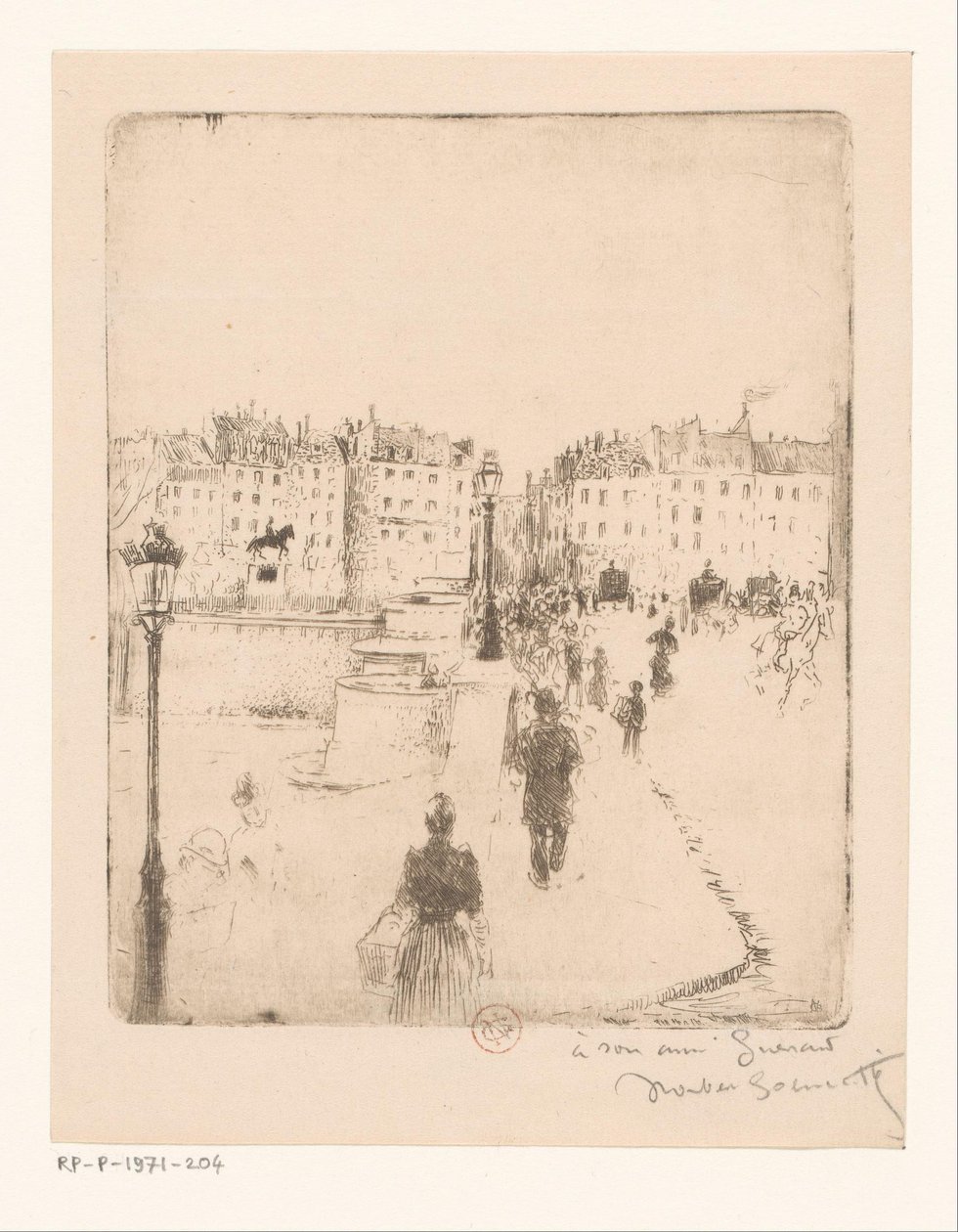 Vista da Pont Neuf em Paris de Norbert Goeneutte