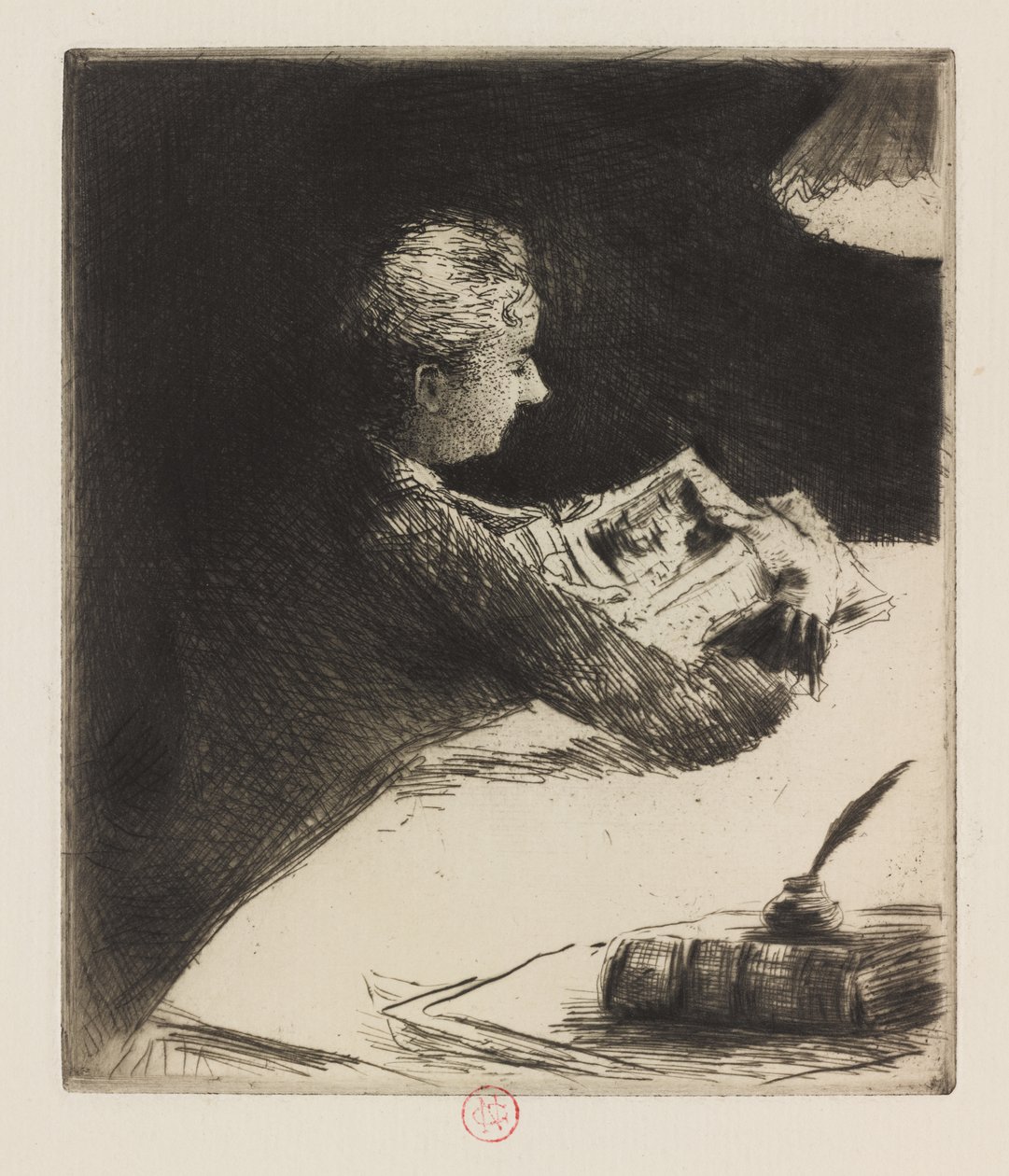 Leitura à noite, 1864-94 de Norbert Goeneutte