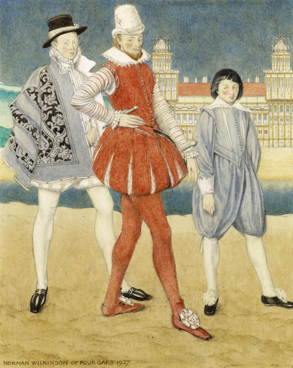 Mercutio e Benvolio - Romeu e Julieta, 1927 (wc no papel) de Norman Wilkinson