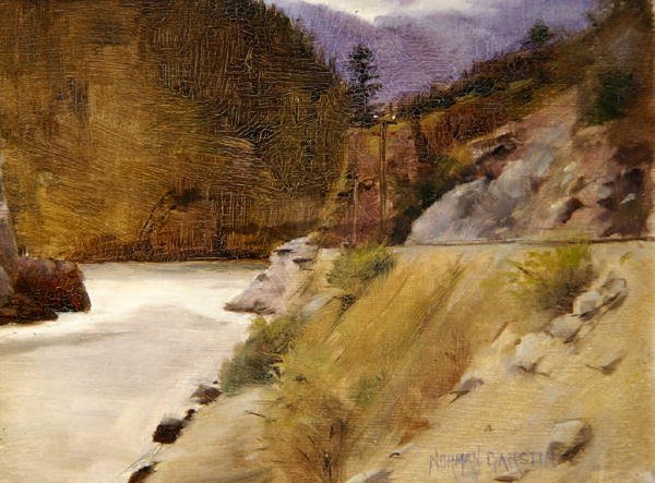 Hell Gate Canyon, Rio Fraser, Canadá (petróleo) de Norman Garstin