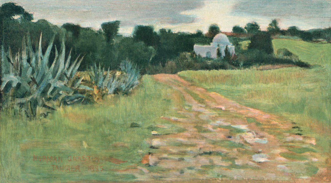 Casa e campo dos santos, Tânger, 1885 de Norman Garstin