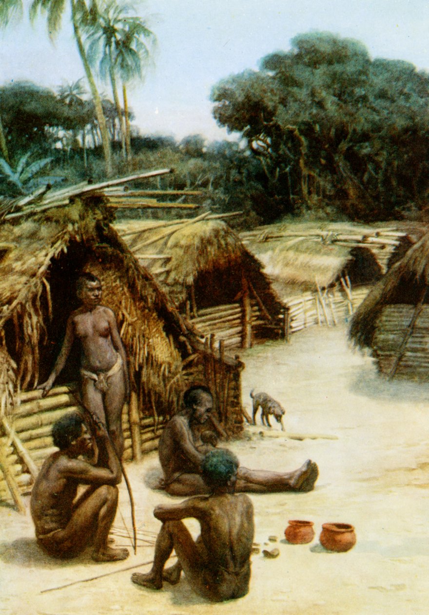 Uma aldeia nas novas ilhas, 1908 de Norman Hardy